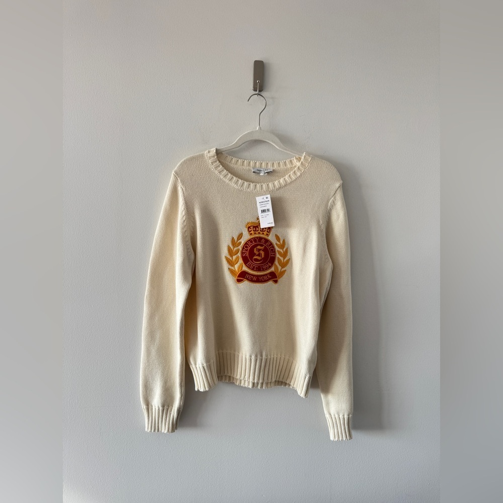 SPORTY & RICH Embroidered Wool Sweater XL - Picture 3 of 6